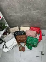 Теракот - стьобаний комплект з ланцюжком: сумочка + знімний гаманець  (1538)