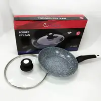 Сковорода UNIQUE UN-5115 24 см із кришкою граніт світлий