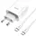Адаптер сетевой HOCO C80A Type-C to Type-C cable rapido charger set C80A, 1USB/1Type-C, QC/PD, 20W, 3A Белый