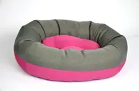Лежак овал 304075 Zoobaza - фуксия+серый, 70х100х25