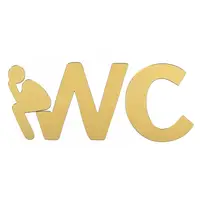 Зеркальный декор акриловый самоклеющийся WC золото, 3шт (D) SW-00002525