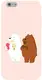 Чехол-накладка TOTO Matt TPU 2mm Print Case Apple iPhone 6/6s #66 Bear Icecreame Sand pink