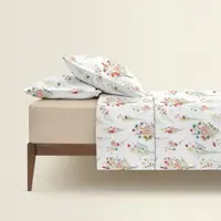 Двоспальна постільна білизна з простирадлом на резинці SUMMER BOUQUET CS1