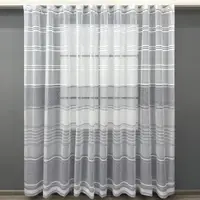 Короткий тюль (3х2м.) жакард. Колір білий з сірим. Код 1943т 42-0909