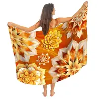 Парео пляжне з 3D принтом Golden Bloom 31046 80х150 см