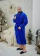 Халат Мужской махровый теплый больших размеров 1022 Електрик (2XL - 5XL) 5XL
