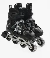 Роликовые коньки Best Roller 627-М колеса PVC светятся. Black (размер 34-38) (173839)