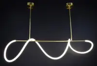 Люстра світлодіодна стельова LED світильник для квартири на стелю лед 27736 Латунь 54-84х35х120 см.