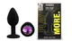 Силиконовая анальная пробка EGZO - Silicone Black Round Plug Rainbow, size S