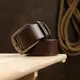 Гладкий мужской ремень Vintage 20748 Коричневый