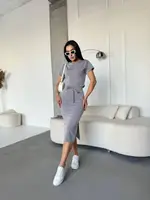Костюм (спідниця+топ) AO245 Сірий L/XL