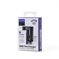 Адаптер автомобільний JOYROOM Intelligent 2-port LED Fast Car Charger C-A17 1USB/1Type-C, 48W/3A, PD/QC|