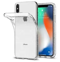 Силиконовый чехол для iPhone XS Max - Glitter с блестками, Прозрачный