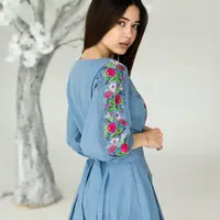 Сукня Moderika Роксолана блакитне з вишивкою та мереживом
