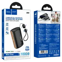 УМБ HOCO Victory power bank with cable Q50 10000mAh |2Type-C, 20W/3A, PD/QC|