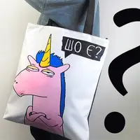 Сумка женская тканевая Original Единорог "Шо є?" 40x45 см (SV_LP016_BL)
