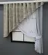 Кухонный комплект (270х170см.) шторка с ламбрекеном. Цвет белый с серо-бежевым. Код 039к 52-0948