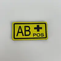Шеврон на липучке 4 группа крови AB + POS 7434 5х2,5 см