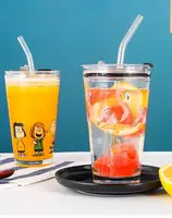 Склянка висока з трубочкою Фламінго 18538 500 мл