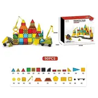Конструктор Magnetic Tiles, 90 деталей, магнитный. Multicolor (163317)