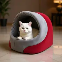 Будка для кошек Фокс красная №2 420х370х370