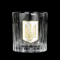 Набір келихів для віскі "Тризуб" Boss Crystal, 2 келиха, срібло, золото, кришталь
