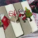Набор вафельных кухонных полотенец Турция Новый год Колокольчик Свеча 5805 40х60 см 6 шт
