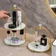 Органайзер-полка для косметики одноярусная Мрамор 10111 23х20 см белая с золотистым