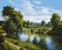 Картина по номерам KHO2877 Летний пейзаж ©Сергей Лобач, 40*50см Идейка