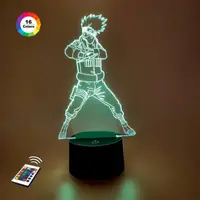 3D ночник "Какаши 4" (УВЕЛИЧЕННОЕ ИЗОБРАЖЕНИЕ) + пульт ДУ + сетевой адаптер + батарейки (3ААА)  3DTOYSLAMP