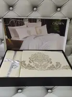 Nak.Crown постель евро размер с вышивкой. Ронфорс. Romeo Турция