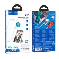 УМБ HOCO Transparent discovery edition magnetic fast charge power bank Q10 5000mAh | Тип-C, 3A/20W, QC/PD |