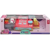 Игровой набор "Кассовый аппарат". 36 элементов, подсветка, звуки, мелодии, продукты. Pink (134350)
