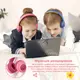Детские проводные наушники с микрофоном Picun Q2 Rose