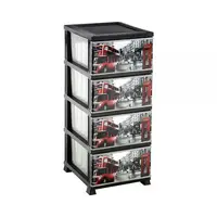Пластиковый комод с рисунком Лондон Elif plastik 298-9LF