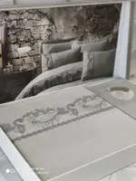 Inci antrasit сатинова постіль з гіпюром. Dantela Туреччина.