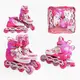 Роликовые коньки Best Roller 09-77 S колеса PU светятся. Pink and White (размер 23-33)  (187873)