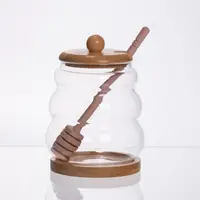 Медовница стеклянная с крышкой и ложкой 500 мл 64486-7