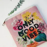 Косметичка квадратная Basic Only good vibes 16x16 см (KB_19M007_SBR)