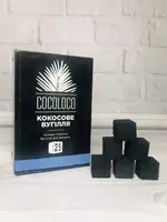 Уголь кокосовый для кальяна натуральный Cocoloco быстроразжигающийся 1 кг. 72шт/уп. Угли для кальянов