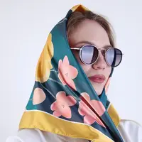 Платок шелковый Армани с принтом  Аромат весни 68х68 см (HUST_25M002)