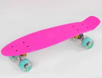 Скейт Пенни борд Best Board со светящимися PU колёсами. Pink (85418)