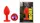 Силиконовая анальная пробка EGZO - Silicone Red Round Plug Rainbow, size S