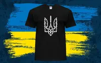 Футболка чоловіча з принтом патріотичним Герб України червона,патріотичні футболки з символікою України