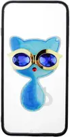 Чехол-накладка TOTO TPU Case Decorative Stones IPhone 6 Plus/6S Plus Cat Blue