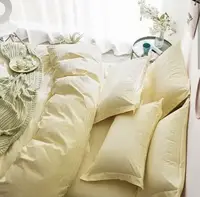 Комплект постельного белья Желтый страйп Семейный