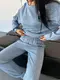 Костюм женский голубой кофта и штаны код П1082