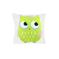 Дитяча бавовняна подушка Lesko AJ0030 Совушка Green + Purple 30*30см в ліжечко малюкам