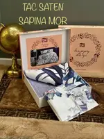 Семейное Турецкое Постельное Белье TAC Sarina Mor Сатин 160х220см (2 шт)