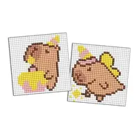 Набор с алмазной мозаикой на самоклеящейся основе "Капибара веселится" 9x9 см